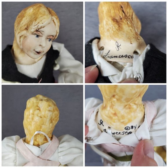 2 J Kazounis Francesca Dolls Handmade Porcelain Bisque Shepherdess Artist SIGNED - Picture 4 of 10